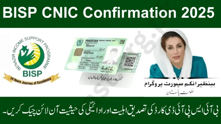 BISP CNIC Confirmation 2025 – Check 8171 Eligibility & Payment Status Online