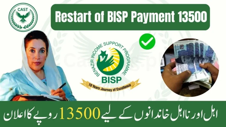Restart of BISP Payment 13500 in 2025 for Eligible and Ineligible Families